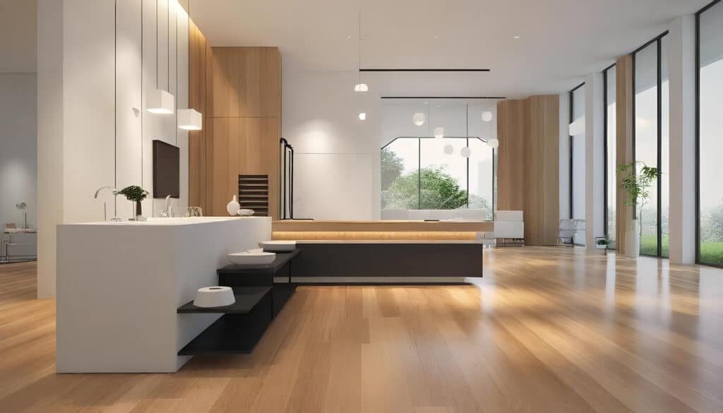 The image depicts an interior design showroom featuring a variety of cabinet and fixture options, showcasing unique styles and custom-tailored designs ideal for building your dream home. The space invites clients to explore different aesthetics and functionalities that cater to their specific needs and lifestyle.