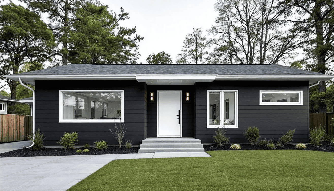 Dark Gray Ranch House with White Trim: Complete Design Guide