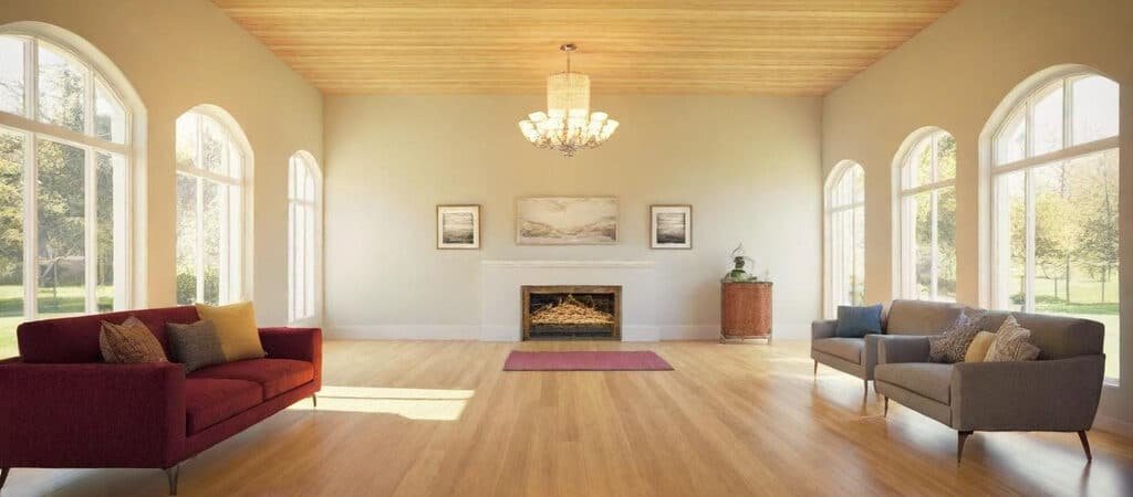 A spacious raised ranch foyer with elegant decor, natural daylight, and subtle shadows, captured in ultra-realistic HDR photography with high fidelity and no artificial lighting