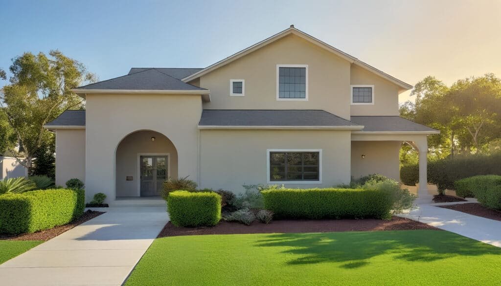 The image depicts a picturesque ranch townhome community, showcasing single-story homes with spacious layouts and easy access for residents of all ages. The inviting outdoor space features well-maintained landscaping, highlighting the perfect blend of comfort and functionality ideal for families, empty nesters, and first-time homebuyers.