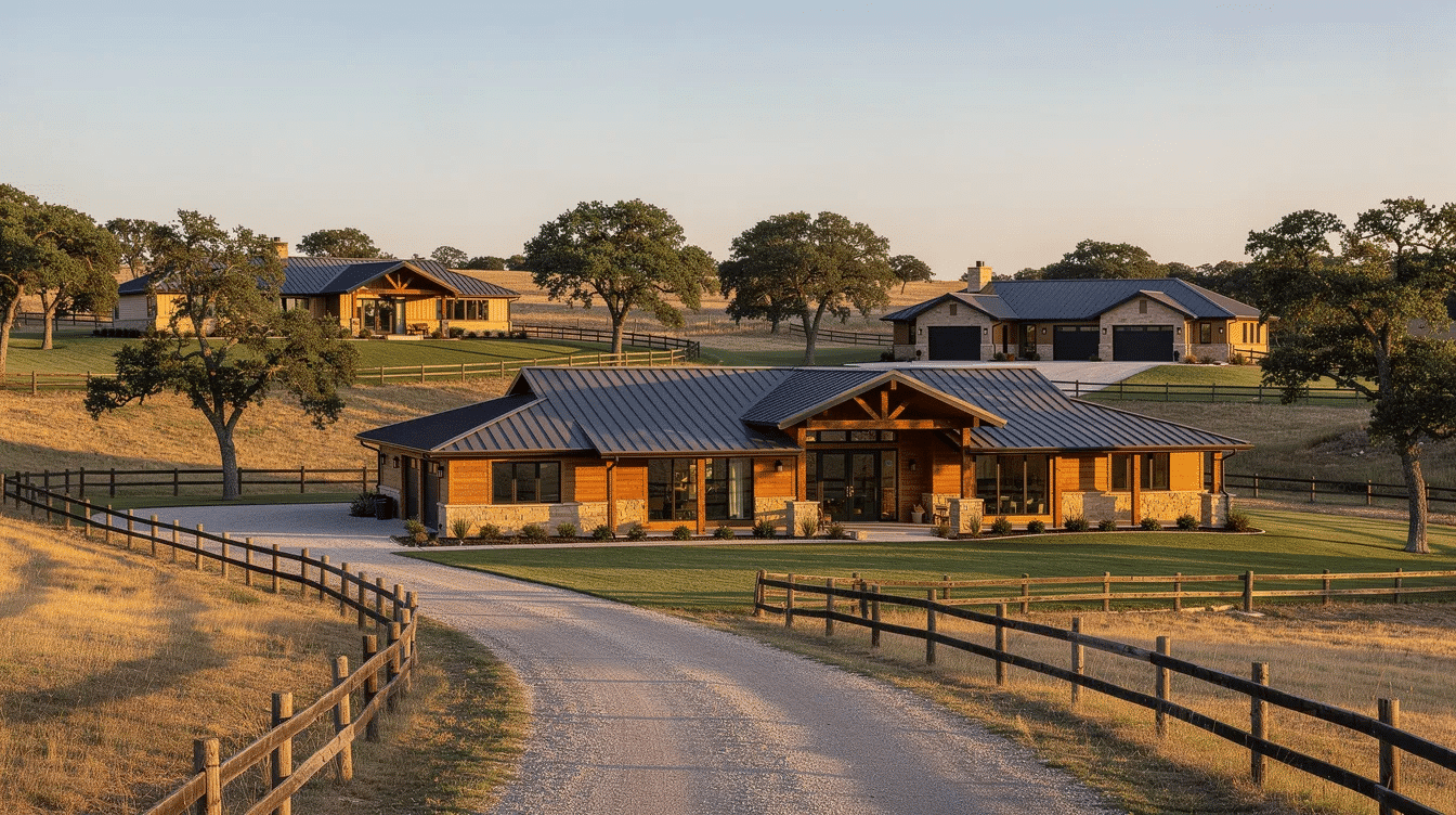 50d141dc-167a-4050-bb48-dfc721aaf609 - Ranch Style Homes USA The image showcases a collection of big ranch homes, featuring single-story designs with spacious layouts that cater to family living. These ranch style houses offer various floor plans, providing homeowners with plenty of options to choose from for comfort and entertaining.