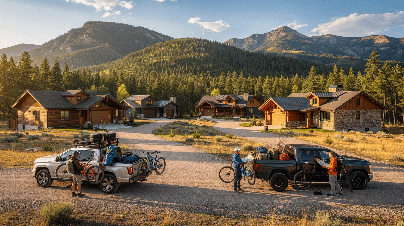 5e2d8817-7b2f-4c70-8080-2c0b3c53d385 - Ranch Style Homes USA The image depicts a scenic view of Ranch Estates, showcasing its proximity to Pike National Forest, with driveways leading directly onto forest service roads, inviting outdoor recreation and a vibrant lifestyle. This elevated residential community serves as an ideal basecamp for nature enthusiasts, emphasizing the exceptional living experiences available in the area.