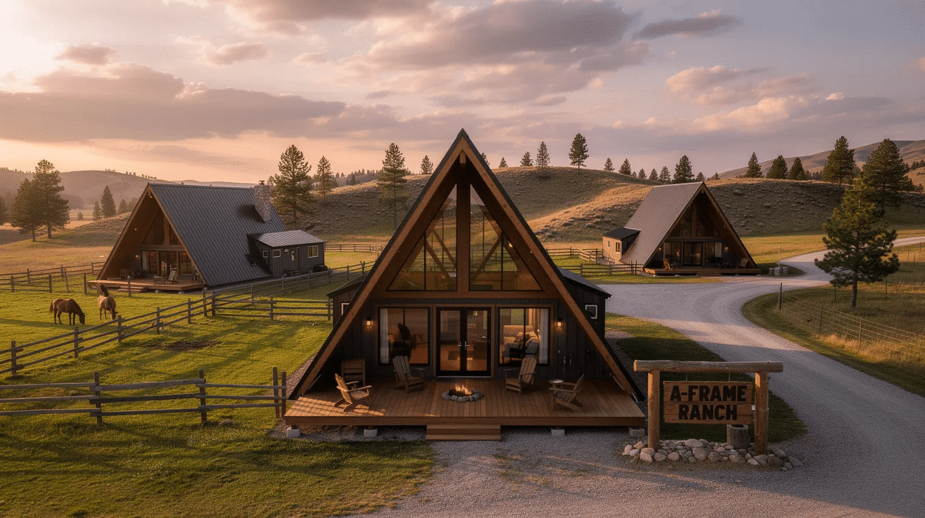 acef671f-92ec-4b52-8631-3d021c2381b1 - Ranch Style Homes USA The image showcases a modern A-Frame treehouse nestled in the Texas Hill Country, featuring a serene escape with a private balcony overlooking nature. Guests can enjoy amenities like a communal fire pit, kitchenette with basic dishes, and a cozy living area perfect for relaxation and gatherings with family and friends.