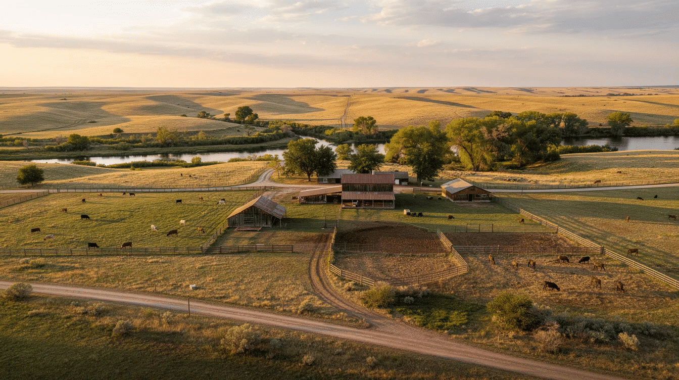 b60c7bc7-6ee7-472b-a157-e0ed0f162494 - Ranch Style Homes USA The image showcases a vast Texas ranch, spanning over 1,000 acres, characterized by rolling hills and natural beauty typical of the Texas Hill Country. The property features multiple build sites, excellent access via paved road frontage, and is ideal for cattle operations or recreational use, making it a prime listing for buyers interested in Texas land for sale.