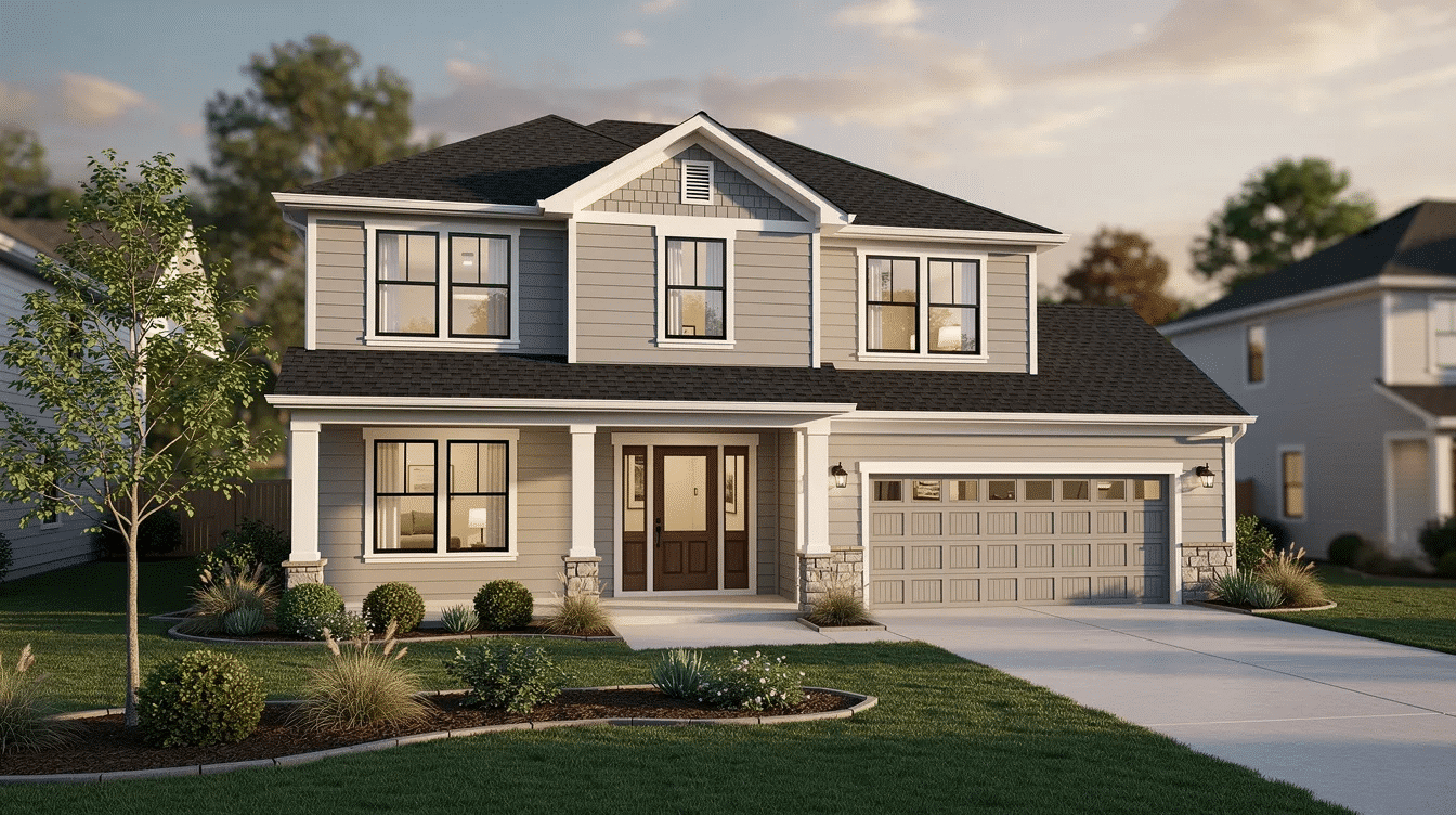 0ad13362-5532-498f-a36f-312ebf9ee444 - Ranch Style Homes USA This image showcases a spacious 2500 sq foot home featuring an open concept design with a large living space, a modern kitchen, and four bedrooms, including a master closet. The layout also includes a laundry room and access to a beautifully landscaped garden, perfect for family gatherings and parties.