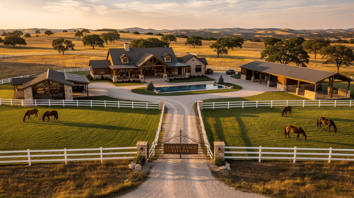 5cd5e001-ed59-4d19-a45c-1b4ed1071a0d - Ranch Style Homes USA The image showcases a stunning luxury ranch estate in Cary, NC, featuring expansive land and modern new construction. This property is part of the MLS listings, providing guaranteed accurate information for prospective buyers interested in homes for sale in North Carolina.