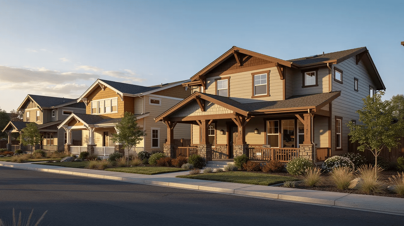 8ec1cff4-2361-4321-b822-5609b97e554c - Ranch Style Homes USA The image depicts a beautiful craftsman style modular home, showcasing its traditional two-story design and high-quality craftsmanship. Surrounded by a serene landscape in the western United States, this dream home features a spacious master suite and offers a variety of custom design options to fit the needs of future owners.