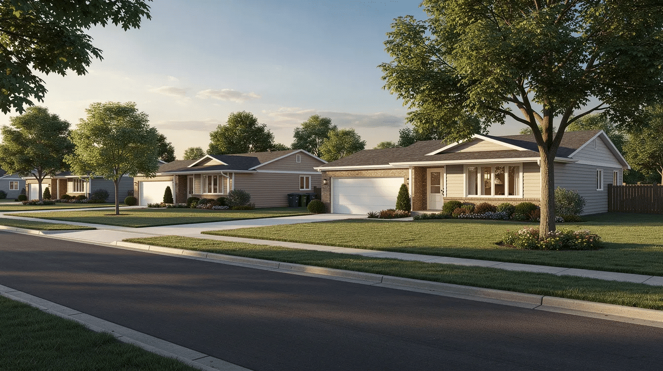 991a7596-d7c4-4a25-98b4-d2010b811e33 - Ranch Style Homes USA The image showcases a variety of ranch style homes for sale in Suffolk County, Long Island, featuring a spacious layout and single-story design. The properties are represented on a broker or MLS grid, providing open house information and various data sources for prospective buyers.