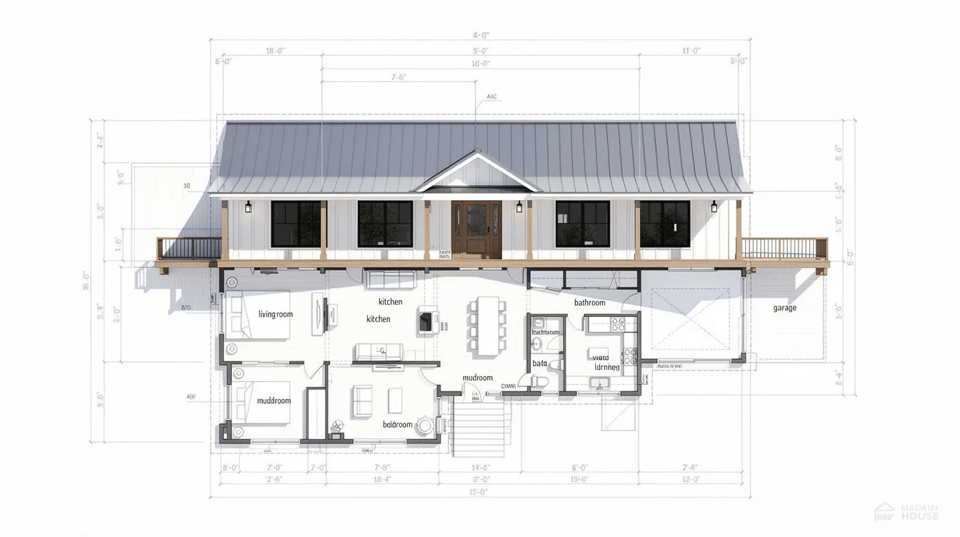 b3a00a58-3ed5-4777-b68f-3f7f1e440b0c - Ranch Style Homes USA The image showcases a collection of diverse farmhouse plans, highlighting modern farmhouse styles with features such as spacious kitchens, large windows, and wraparound porches. Each design reflects rustic charm and modern functionality, perfect for everyday living and entertaining.