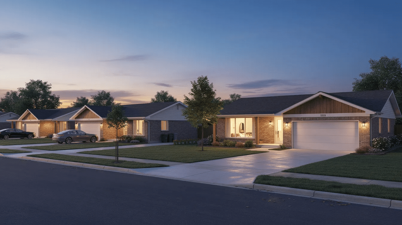 b71f8515-4978-408f-bca6-50a84f06fa64 - Ranch Style Homes USA The image showcases a variety of ranch style homes for sale in Suffolk County, Long Island, featuring a spacious layout and single-story design. The properties are represented on a broker or MLS grid, providing open house information and various data sources for prospective buyers.