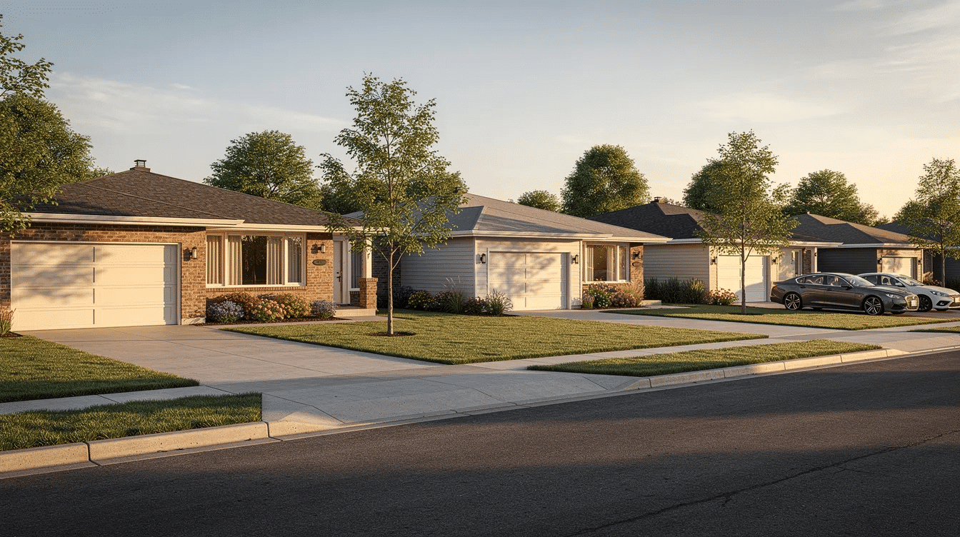 bde48a10-cb81-4f15-b488-ae15ea098a4b - Ranch Style Homes USA The image showcases a variety of ranch homes for sale in Columbus, Ohio, featuring single-story layouts and spacious yards. These prospective properties are ideal for consumers interested in purchasing a home in a friendly neighborhood, as identified by local real estate listings.