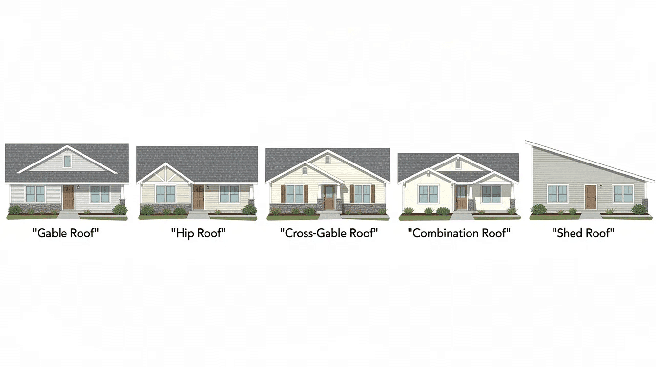 15aa5963-54b8-46c6-a6da-79f757099d2d - Ranch Style Homes USA The image showcases various ranch style homes, highlighting different roof styles such as gable, hip, and mansard roofs. Each home features large windows, simple designs, and outdoor living spaces, reflecting the timeless appeal and architectural style typical of ranch houses in the western United States.