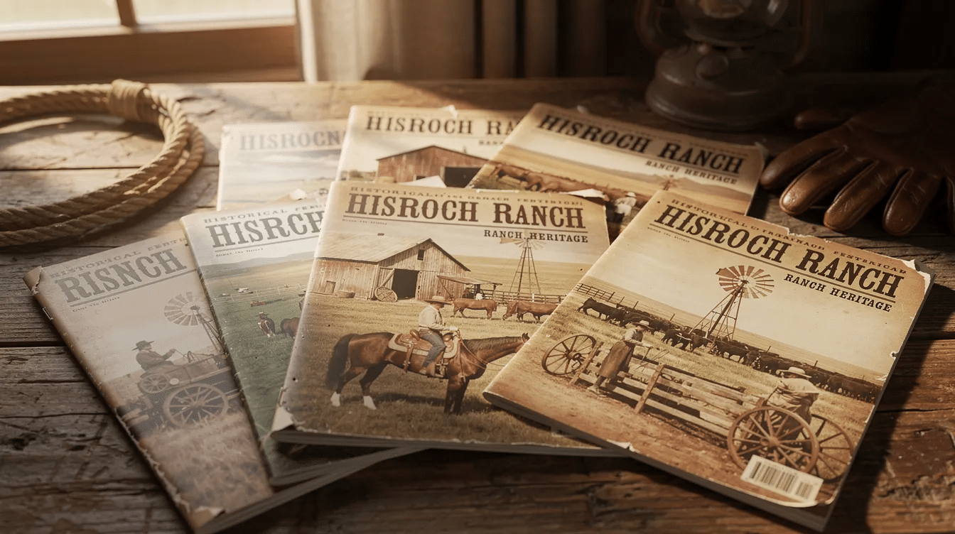 58cce1cb-9a98-46ed-859e-47fcfb87147b - Ranch Style Homes USA The image showcases a collection of historical ranch heritage magazines, highlighting the beauty and stories of country life in Texas. These publications celebrate the work of ranchers and families, offering readers insights into managing land and events in the ranching community.