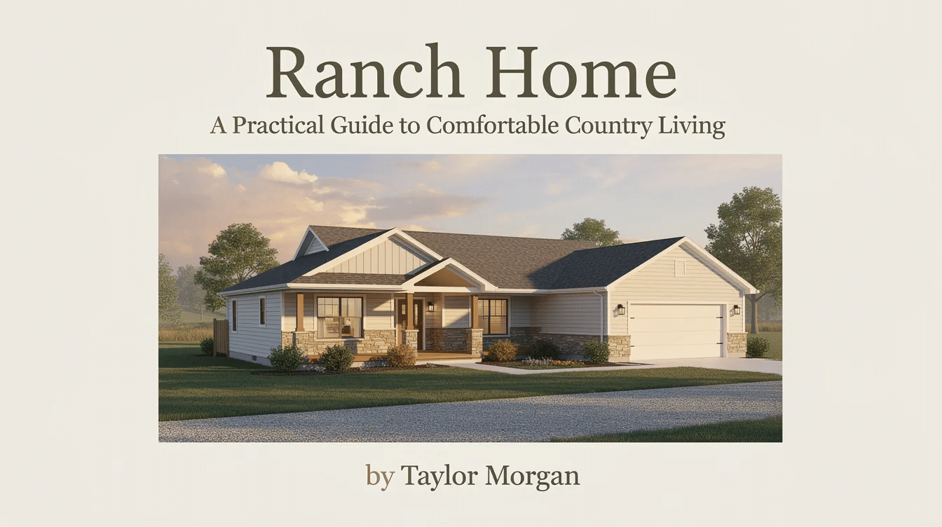 f3602a0c-da30-464e-8ae6-1cc0b6a696af - Ranch Style Homes USA The image features a visually appealing ebook cover for a ranch home-themed publication, showcasing a serene landscape with a ranch house. It invites readers to explore the world of ranch living through free pdf books and download options available on various platforms.